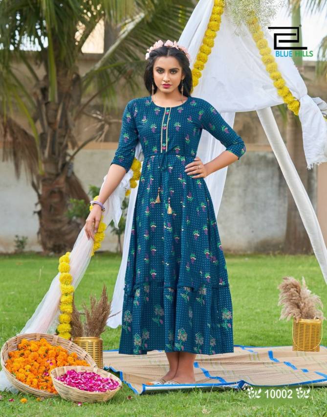 Blue Hills Up To Date 10 New Ethnic Wear Designer Cotton Long Kurti Collection
